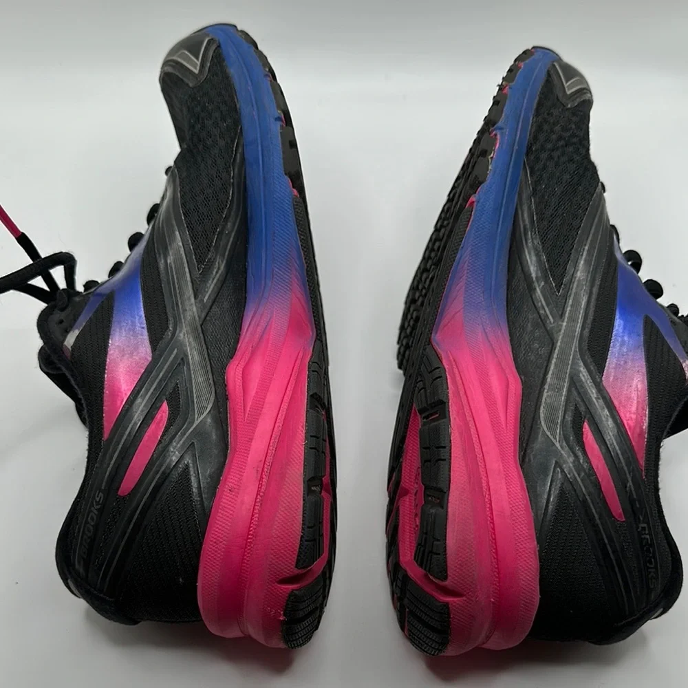 Brooks Sz 9 Launch 4 DNA Women's Athletic Shoes - Black, Pink, and Blue